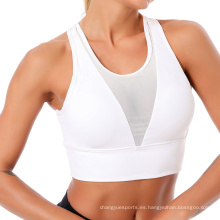 Sexy Mesh V Shape Sports Top Sportswear, aliviable Longline Crop Top Racerback Bray